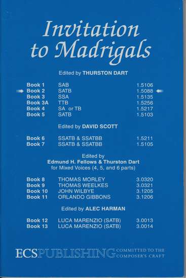 photo of Invitation to Madrigals, Book 2