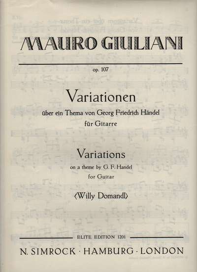 photo of Variationen uber ein Thema von Georg Friedrich HÃndel, op. 107