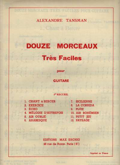 photo of Douze Morceaus, Très Faciles, 1er Recueil