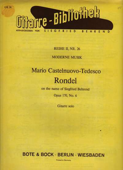 photo of Rondel on the name of Siegfried Behrend, Op. 170, No. 6
