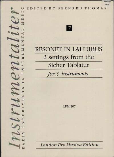 photo of Resonet in Laudibus, 2 settings from the Sicher Tablatur