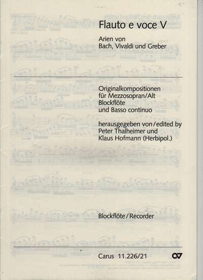 photo of Flauto e Voce V, Originalkompositionen für  Mezzosopran/Alt, recorder part