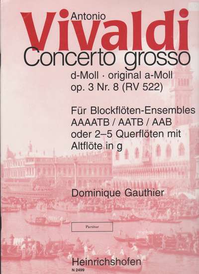 photo of Concerto grosso d minor (Original a minor) Op. 3 Nr. 8 RV 522 score