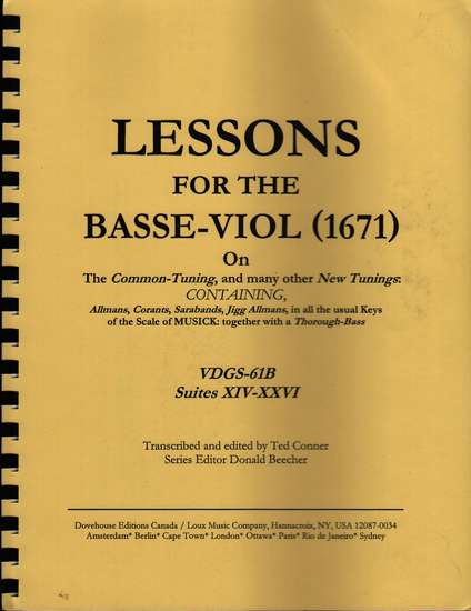 photo of Lessons for the Basse-Viol (1671), Suites XIV-XXVI