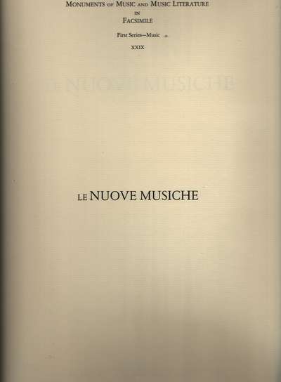 photo of Le Nuove Musiche, hard bound facsimile