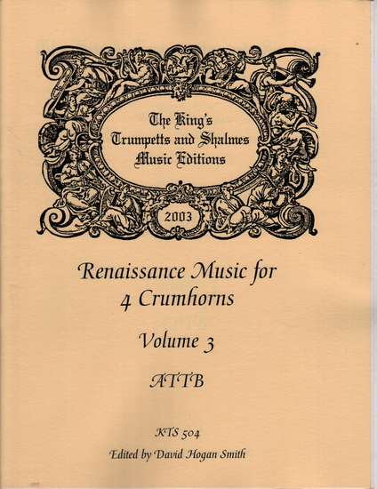 photo of Renaissance Music for 4 Crumhorns, Volume  3
