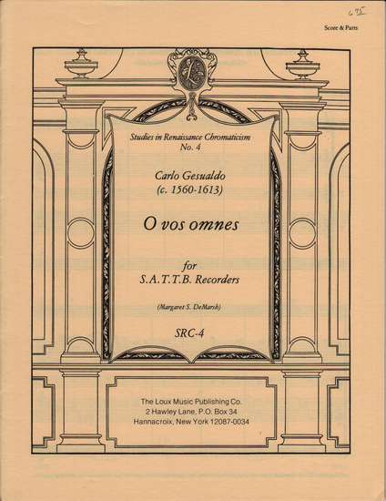 photo of Studies in Renaissance Chromaticism 4, O vos omnes