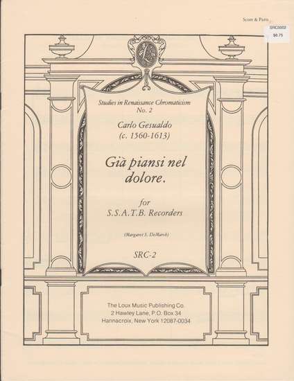 photo of Studies in Renaissance Chromaticism 2, Gia piansi nel dolore