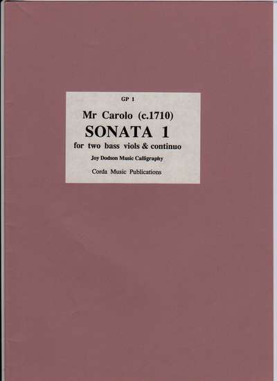 photo of Mr. Carolo, 10 Sonatas for 2 bass viols and Bc, Joy Dobson Calligraphy