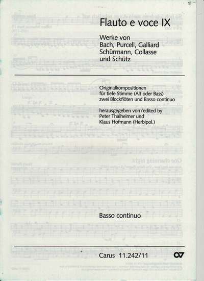 photo of Flauto e voce IX, basso continuo part