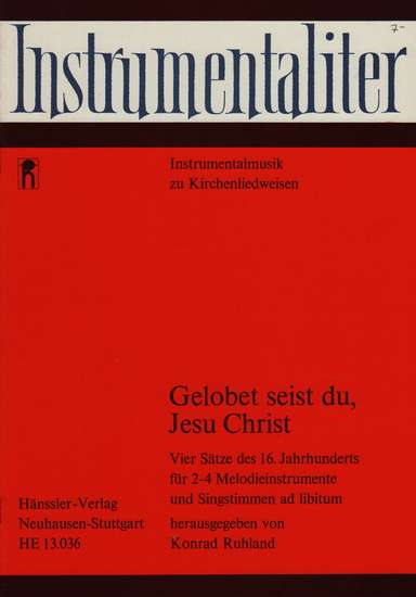 photo of Gelobet seist du, Jesu Christ, four settings 2-4 instruments or voices