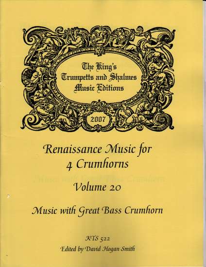 photo of Renaissance Music for 4 Crumhorns, Volume 20