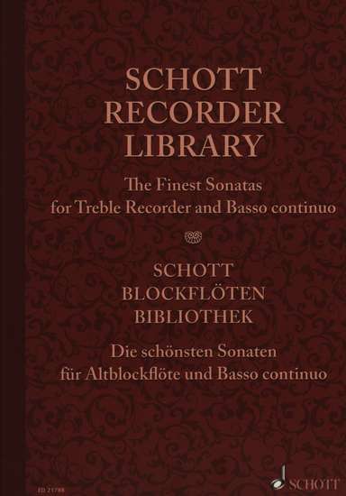photo of Schott Recorder Library, Finest Sonatas for Treble Recorder and Bc