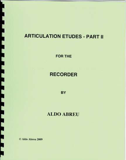 photo of Articulation Etudes- Part II for the Recorder