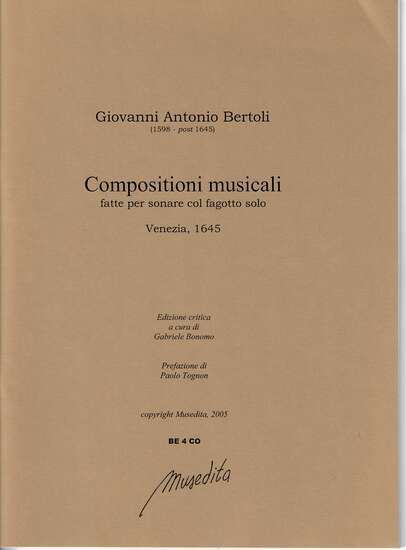 photo of Compositioni musicali fatte per sonare col fagotto solo