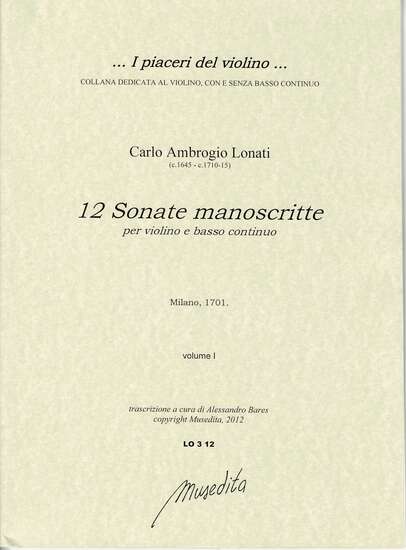photo of 12 Sonate manoscritte per violino e basso continuo, scordatura part