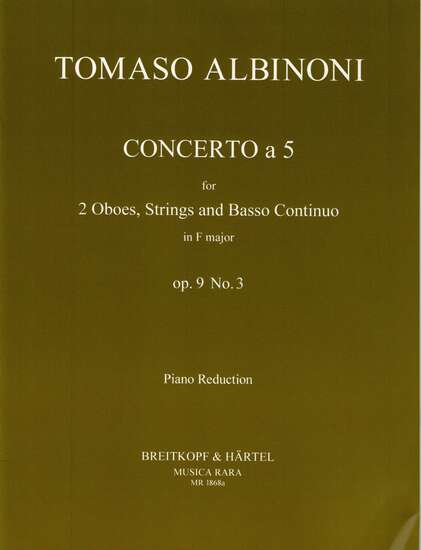 photo of Concerto a Cinque in F Major, Op. 9, No. 3, Oboe and Keyboard
