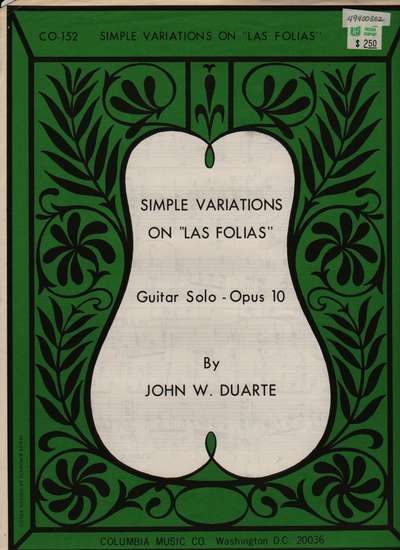 photo of Simple Variations on Las Folias, Op. 10